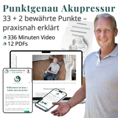 Produktbild Punktgenau Akupressur: Die 33 + 2 wichtigsten Punkte (Onlinekurs)