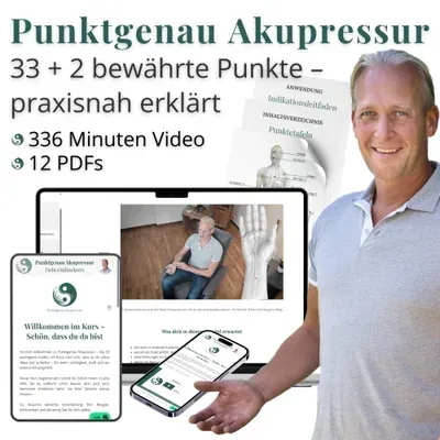 Produktbild Punktgenau Akupressur: Die 33 + 2 wichtigsten Punkte (Onlinekurs)