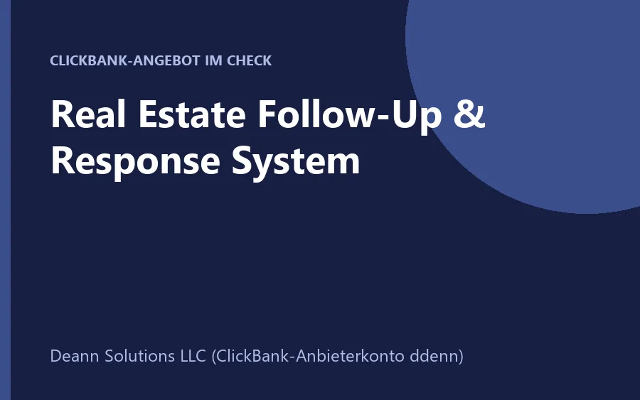 Produktbild Real Estate Follow-Up & Response System