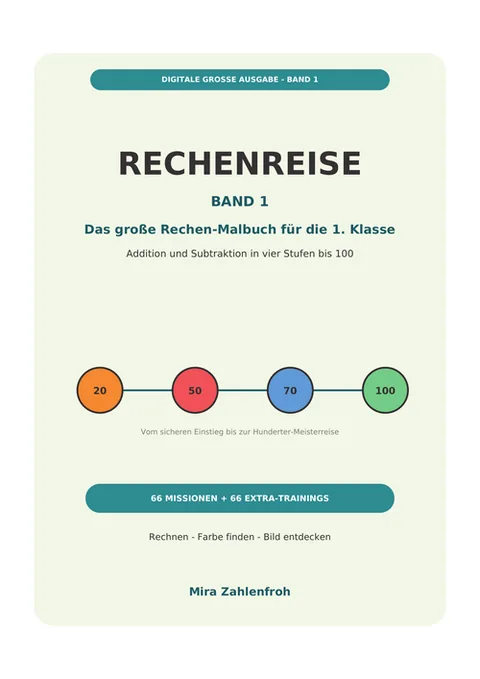 Cover des Rechen-Malbuchs Rechenreise Band 1 für die 1. Klasse