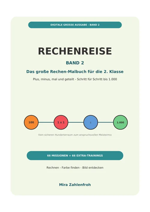 Cover des Rechen-Malbuchs Rechenreise Band 2 für die 2. Klasse