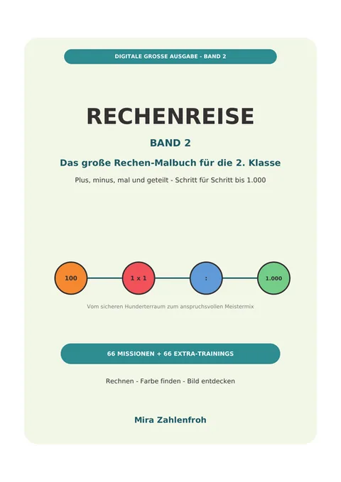 Cover des Rechen-Malbuchs Rechenreise Band 2 für die 2. Klasse