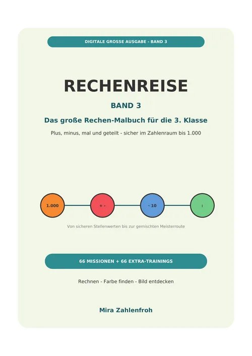 Cover des Rechen-Malbuchs Rechenreise Band 3 für die 3. Klasse