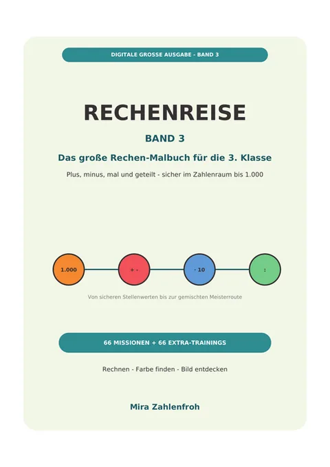 Cover des Rechen-Malbuchs Rechenreise Band 3 für die 3. Klasse
