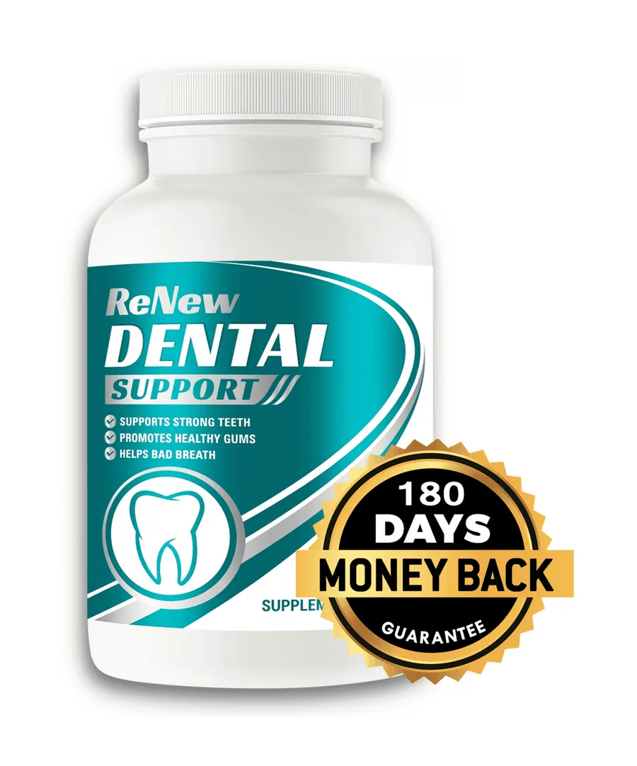 Flasche des Zahn- und Zahnfleisch-Präparats Renew Dental Support