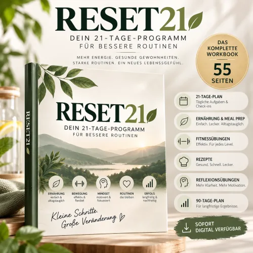Produktbild Workbook RESET21, 21-Tage-Programm für bessere Routinen