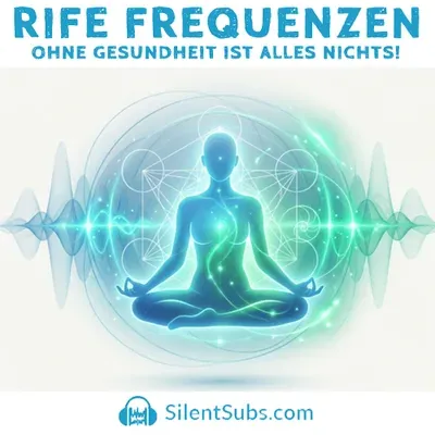 Produktbild des Rife Frequenzen Komplettpakets von SilentSubs mit meditierender Figur