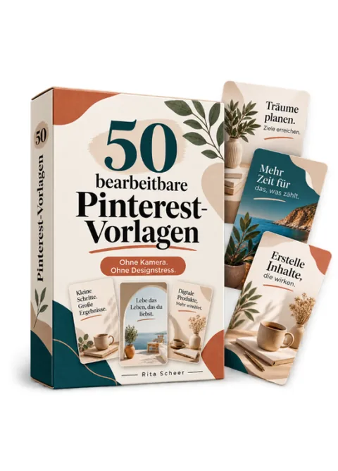 Produktbild 50 bearbeitbare Pinterest-Vorlagen für Canva von Rita Scheer