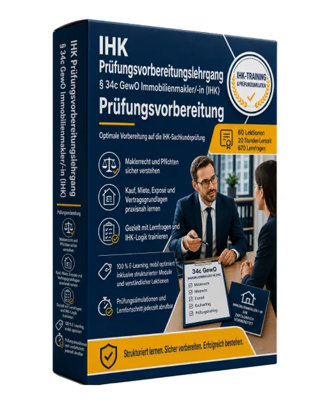IHK Prüfungsvorbereitungslehrgang für Immobilienmakler nach Paragraf 34c GewO