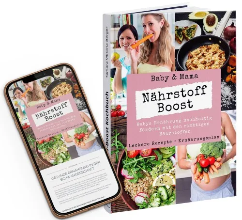 Produktbild des E-Books Schwangerschaft Nährstoff-Boost als Buch und Smartphone-Ansicht