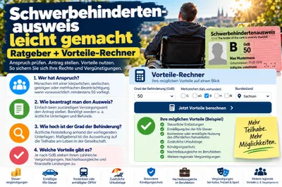 Titelgrafik zum Ratgeber Schwerbehindertenausweis leicht gemacht mit Ratgeber und Vorteile-Rechner