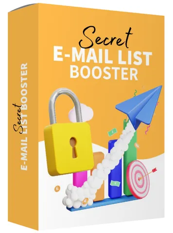 Produktbox Secret E-Mail List Booster mit Schloss und Pfeil
