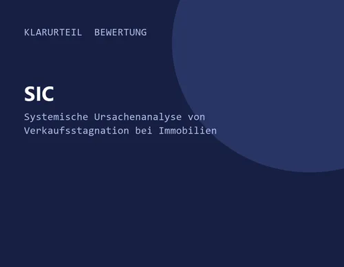 Titelgrafik von Klarurteil zur Bewertung von SIC – Systemische Ursachenanalyse von Verkaufsstagnation bei Immobilien