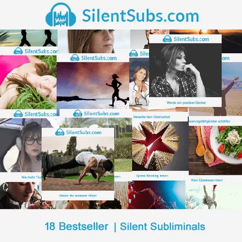 Collage der 18 Bestseller Silent Subliminals von SilentSubs
