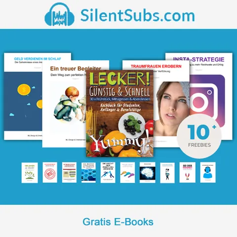 Collage mehrerer E-Book-Cover aus dem kostenlosen Paket von SilentSubs