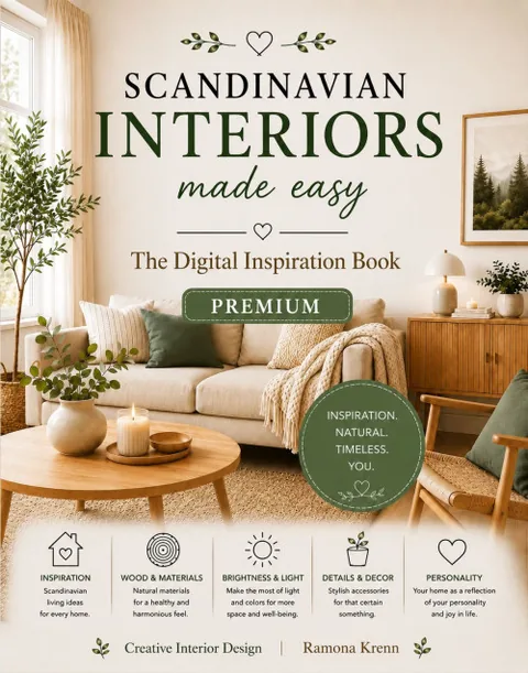 Digitales Inspirationsbuch Skandinavisch einrichten leicht gemacht, Premium Ausgabe
