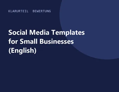 Titelgrafik von Klarurteil zur Bewertung von Social Media Templates for Small Businesses (English)