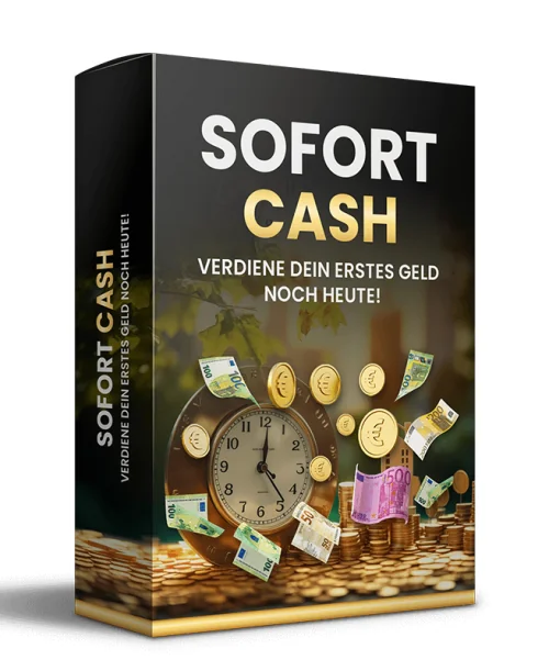 Produktbox SofortCash mit Uhr und Geldscheinen