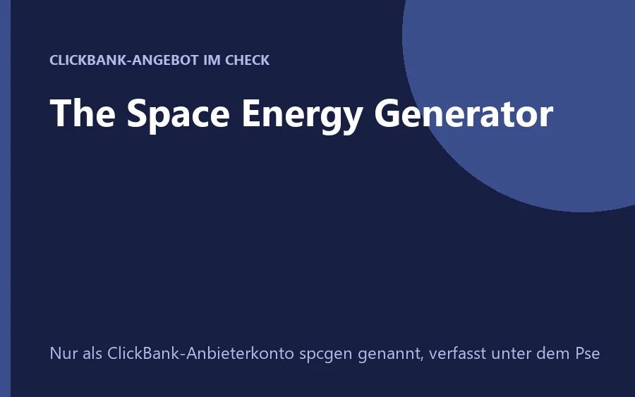 The Space Energy Generator, Anleitung für Heimenergie