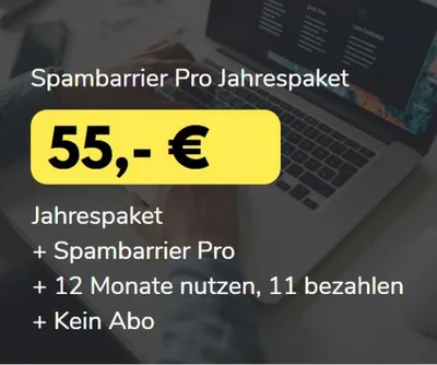 Produktbild Spambarrier Pro Jahrespaket (Cloud-Antispam, 12 Monate)