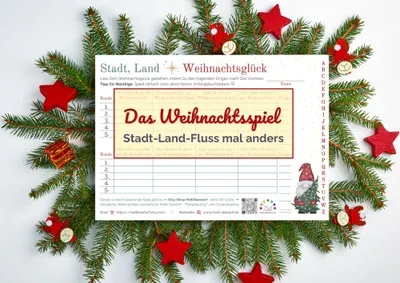 Produktbild Weihnachtsspiel Stadt, Land, WeihnachtsGLÜCK (PNG und PDF)