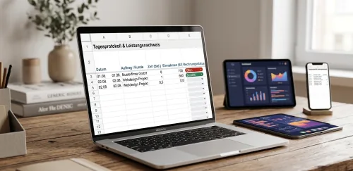 Produktbild Tagesprotokoll und Leistungsnachweis Vorlage für Google Sheets