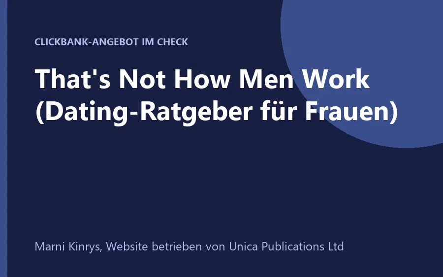 Produktbild That's Not How Men Work Ratgeber