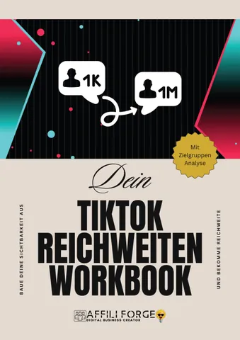 Produktbild von TikTok Reichweiten Workbook von AffiliForge