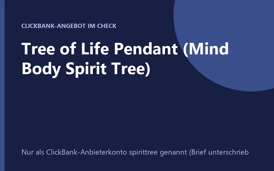 Tree-of-Life-Anhänger von der Seite Mind Body Spirit Tree