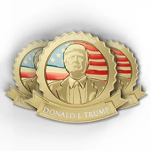 Vergoldeter Trump-Anstecker, 3er-Set
