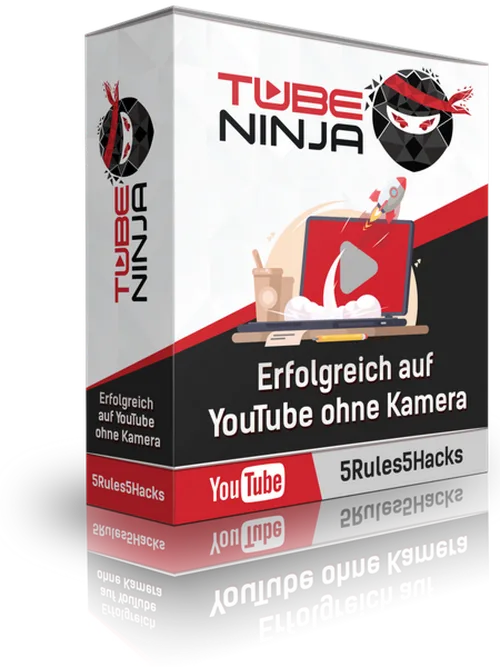 Produktbox des Kurses TubeNinja – Erfolgreich auf YouTube ohne Kamera von 5Rules5Hacks