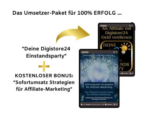 Produktbild des Umsetzer-Pakets aus Digistore24 Einstandsparty und Sofortumsatz-Workbook