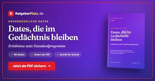 Titelgrafik von RatgeberPlatz mit dem Buchcover „Dates, die im Gedächtnis bleiben“