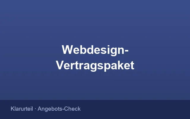 Bestellformular des Vertrags- und AGB-Pakets für Webdesigner