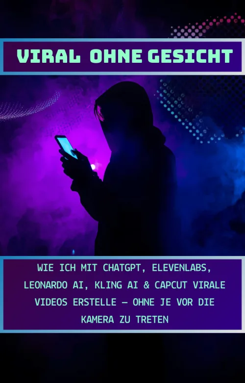 Titelbild des E-Books Viral ohne Gesicht über faceless TikTok- und Reels-Videos mit KI-Werkzeugen