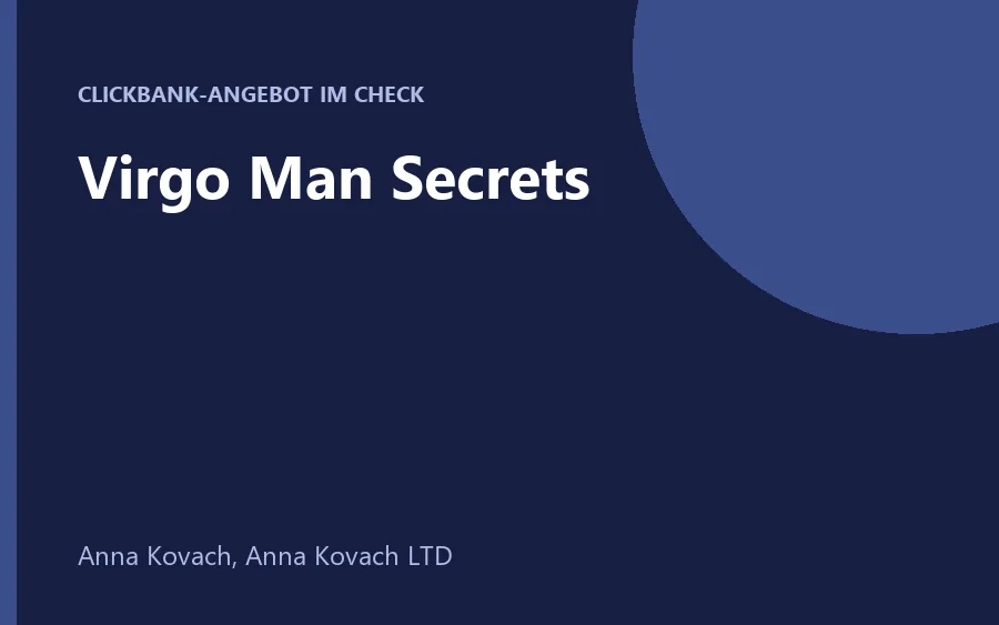Virgo Man Secrets Anleitung von Anna Kovach, Titelbild