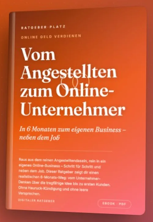 Buchcover des E-Books „Vom Angestellten zum Online-Unternehmer“ von RatgeberPlatz