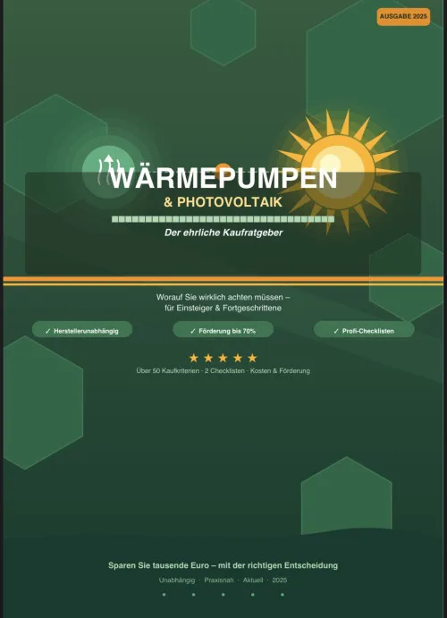 Titelbild des Ratgebers Wärmepumpen und Photovoltaik – Der ehrliche Kaufratgeber, Ausgabe 2026