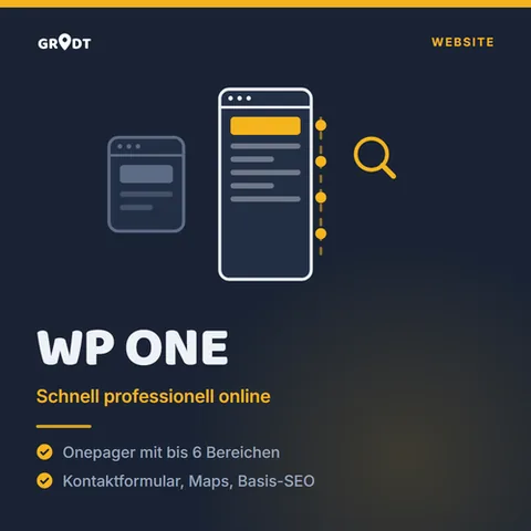 Produktbild WP ONE WordPress-Onepager von Grodt WebSolutions