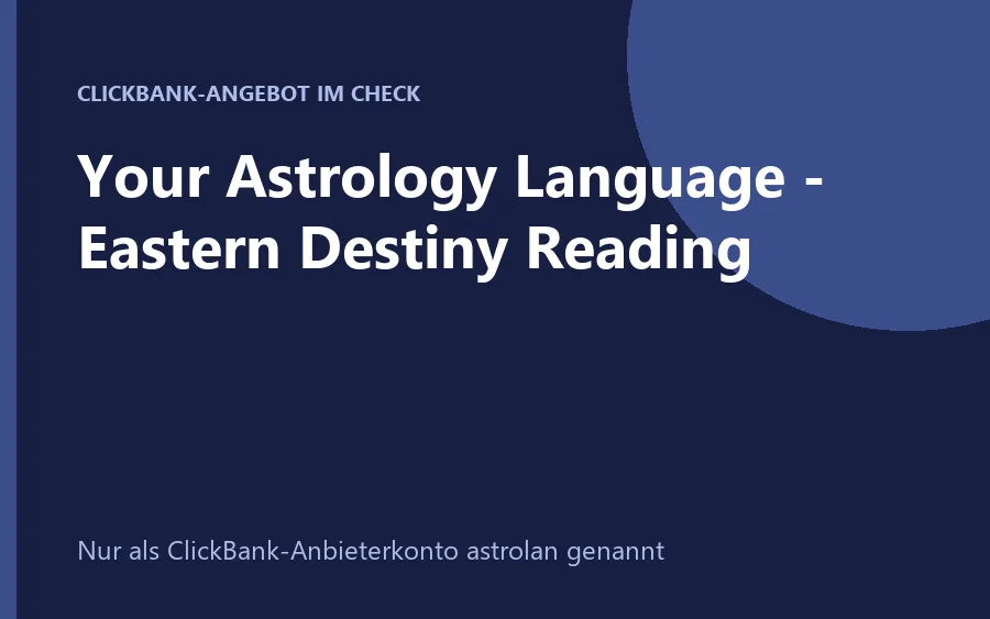 Produktbild der Your-Astrology-Language-Lesung