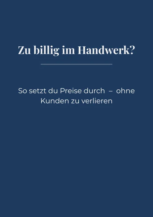 Produktbild Zu billig im Handwerk