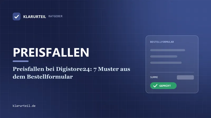 Preisfallen bei Digistore24: 7 Muster aus dem Bestellformular