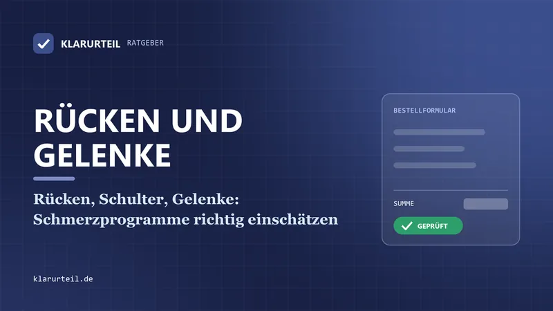 Rücken, Schulter, Gelenke: Schmerzprogramme richtig einschätzen