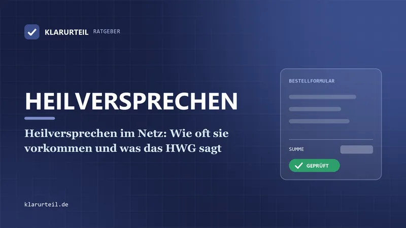 Heilversprechen im Netz: Wie oft sie vorkommen und was das HWG sagt
