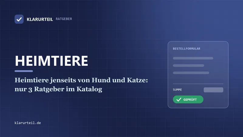 Heimtiere jenseits von Hund und Katze: nur 3 Ratgeber im Katalog