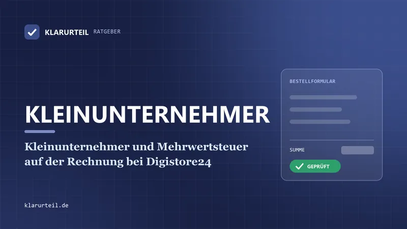 Kleinunternehmer und Mehrwertsteuer auf der Rechnung bei Digistore24