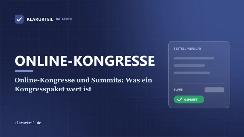 Online-Kongresse und Summits: Was ein Kongresspaket wert ist