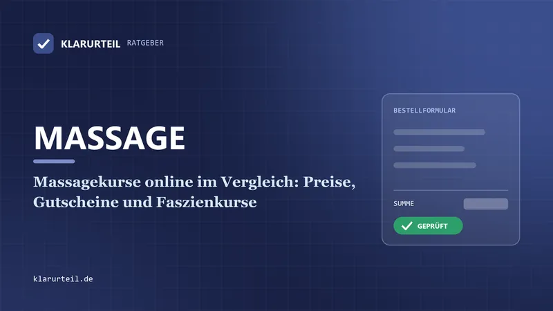 Massagekurse online im Vergleich: Preise, Gutscheine und Faszienkurse