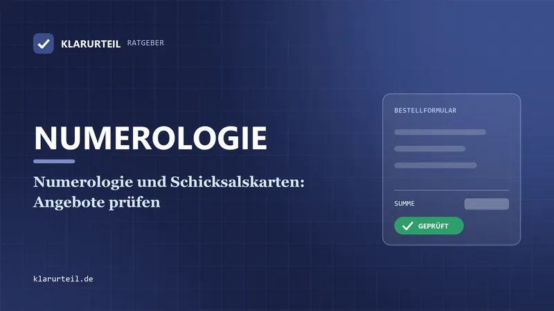 Numerologie und Schicksalskarten: Angebote prüfen