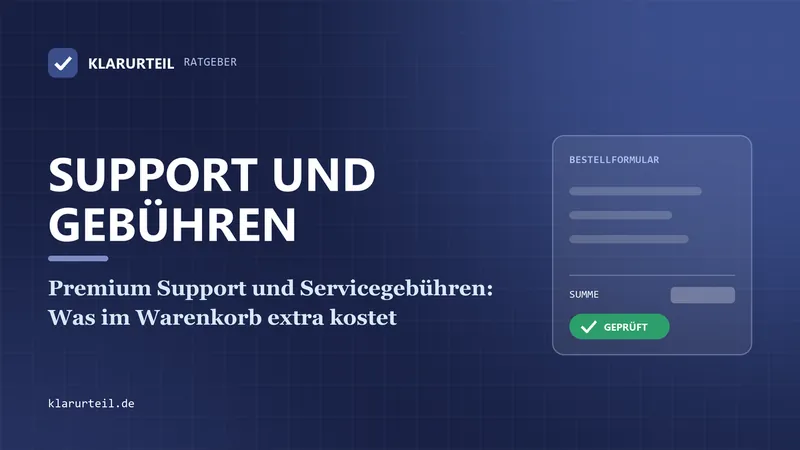 Premium Support und Servicegebühren: Was im Warenkorb extra kostet